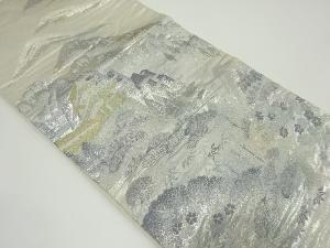 リサイクル　遠山に風景模様織り出し袋帯